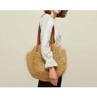 Women Bohemia Beach Straw Woven Bags Rattan Basket Shoulder Bag Round Handbag | Etsy (US)