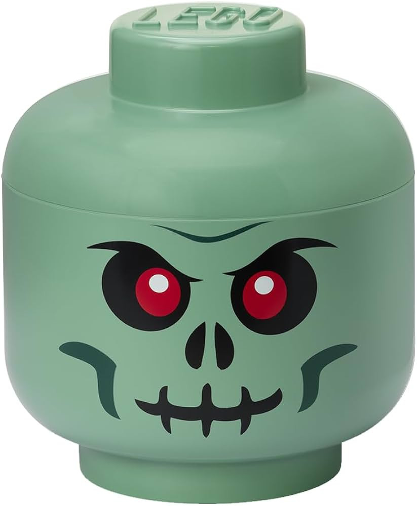 LEGO Iconic Storage Head Large, Stackable Storage Box, 8,5 L, Sand Green, Green Skeleton… | Amazon (US)