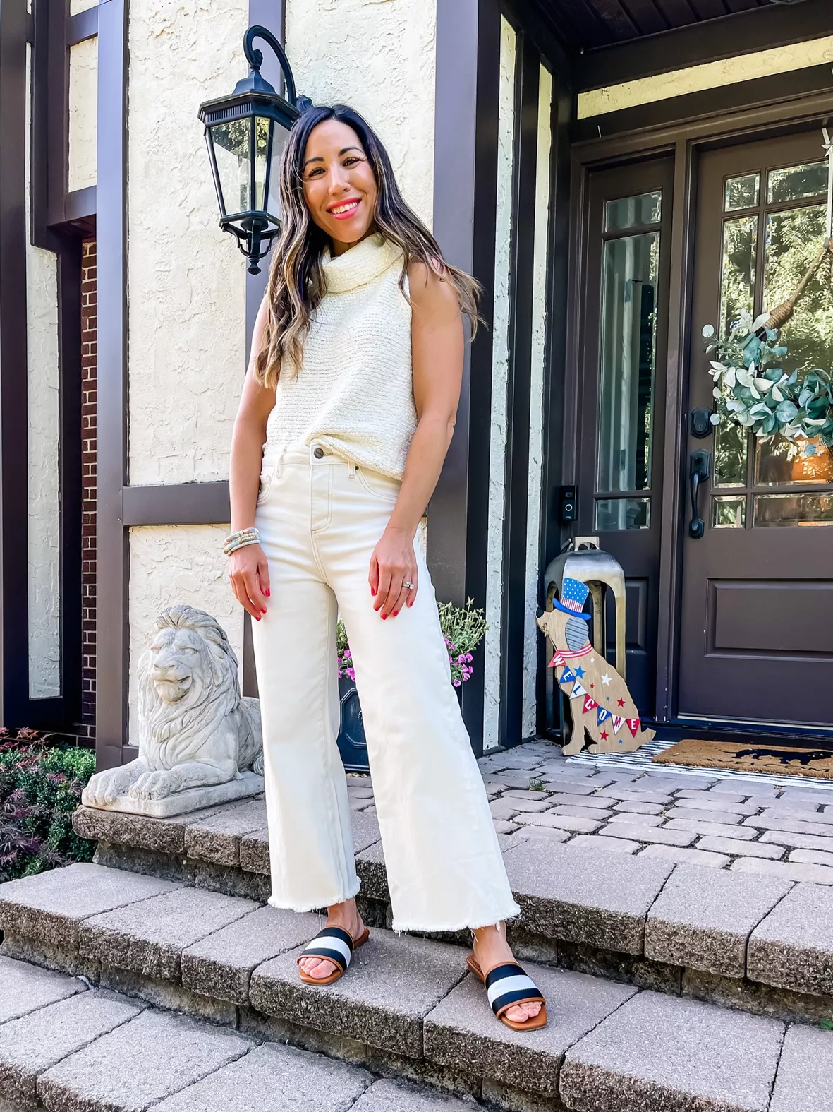 Risen Cream Wide Leg Cropped Jeans curated on LTK
