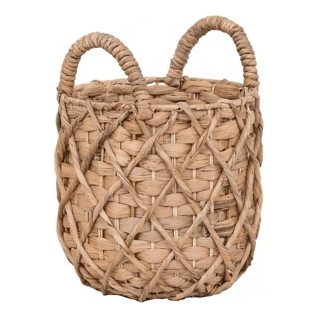 Better Homes & Gardens 11" Round Natural Water Hyacinth Basket Planter - Walmart.com | Walmart (US)