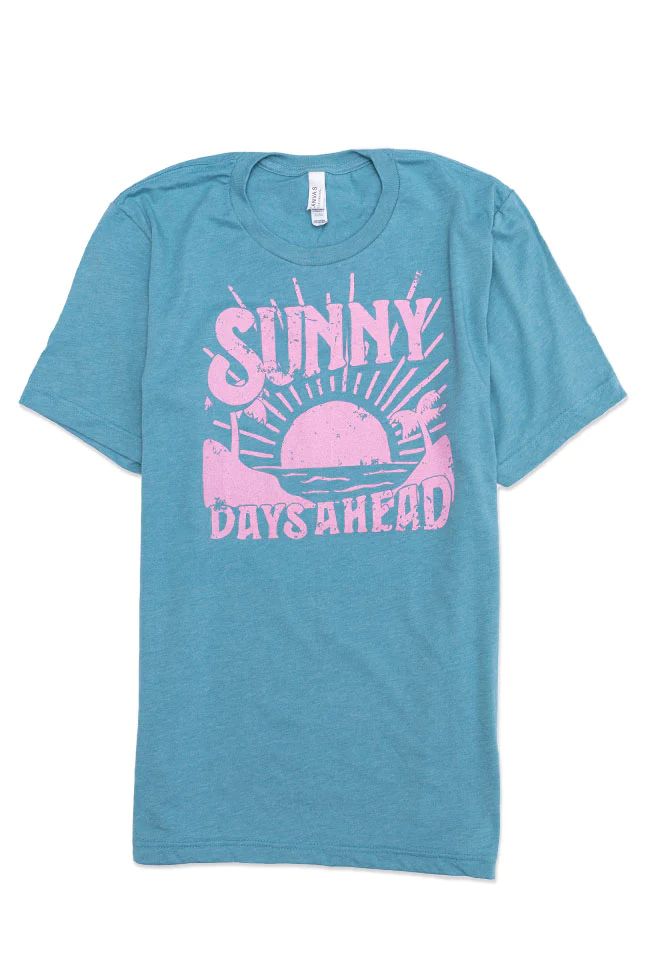 Sunny Days Ahead Teal Graphic Tee | The Pink Lily Boutique