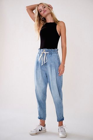 Margate Pleated Denim Trouser | Free People (Global - UK&FR Excluded)