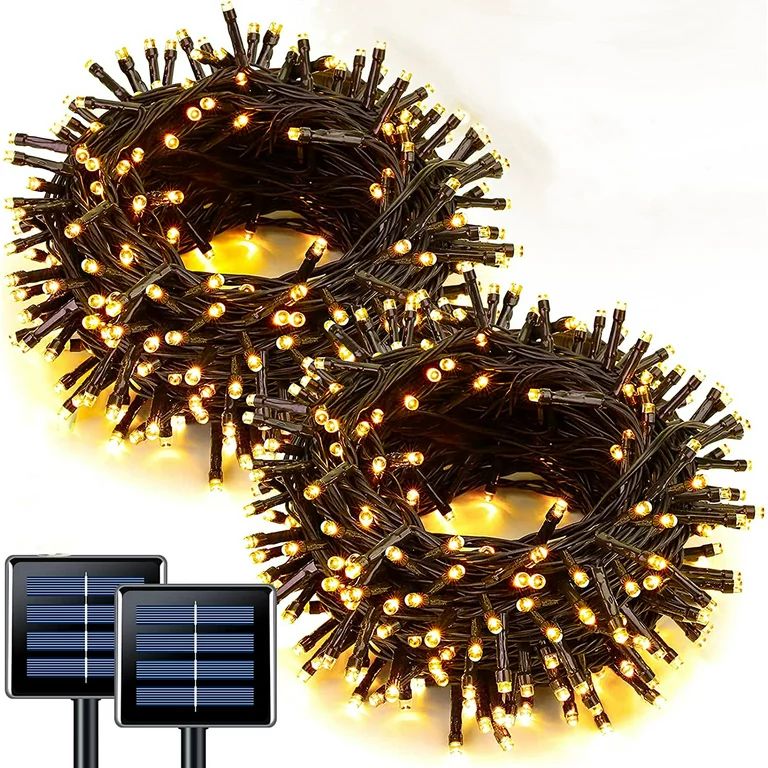 GooingTop 2 Pack Solar String Lights Outdoor Waterproof,104.6ft 320 LED Outside Solar Fairy Light... | Walmart (US)