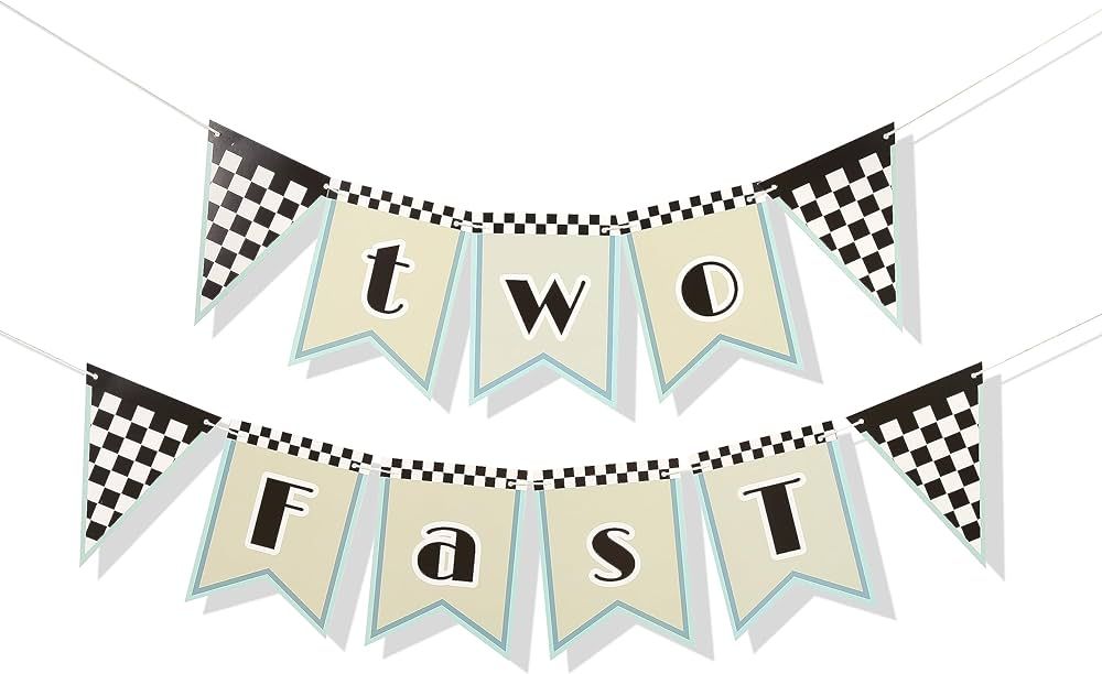 Two Fast Birthday Decorations - Two Fast Banner Racing Car Birthday Party Supplies 2nd Birthday B... | Amazon (US)