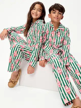 Gender-Neutral Printed Flannel Pajama Pants Set for Kids | Old Navy (US)