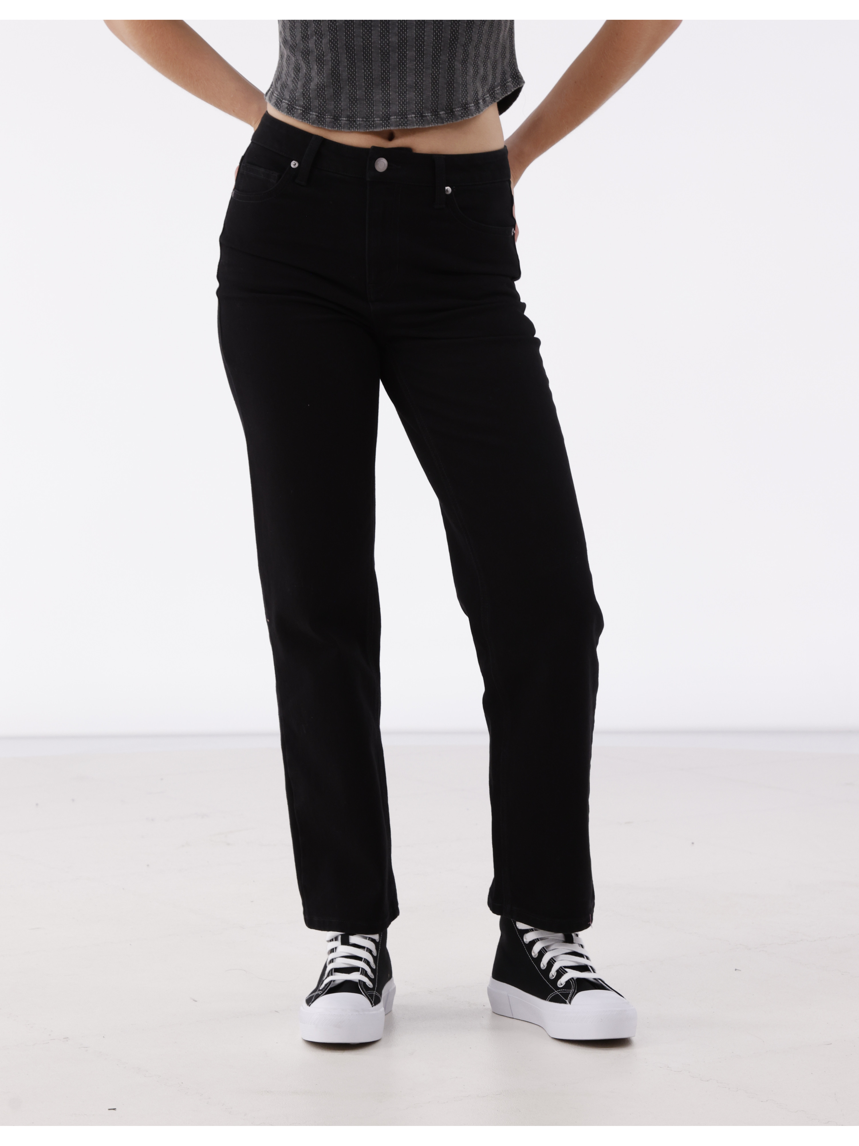 No Boundaries High Rise Straight Leg Jeans, Women's and Women's Plus | Walmart (US)