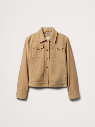 Relaxed Suede Trucker Jacket | Banana Republic (US)