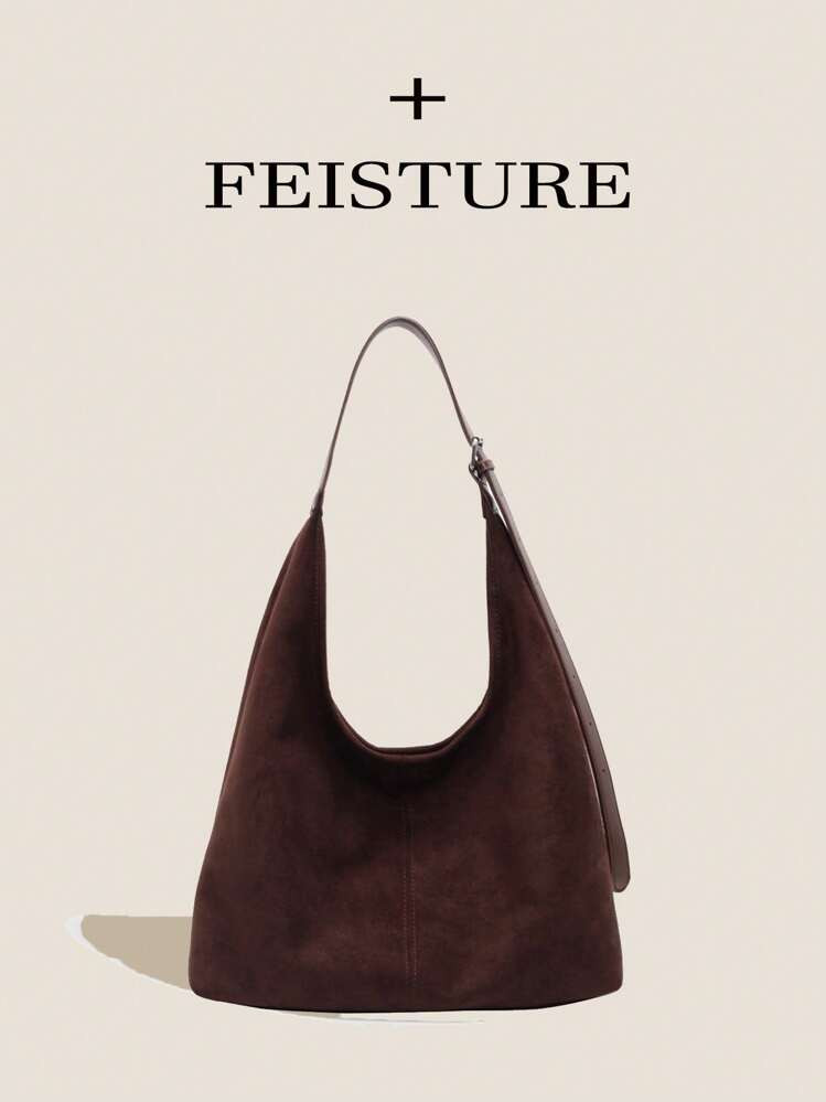 1pc FEISTURE Women Suede Large Capacity Underarm Bag Crossbody Sling Bag (With Small Pouch), Suit... | SHEIN