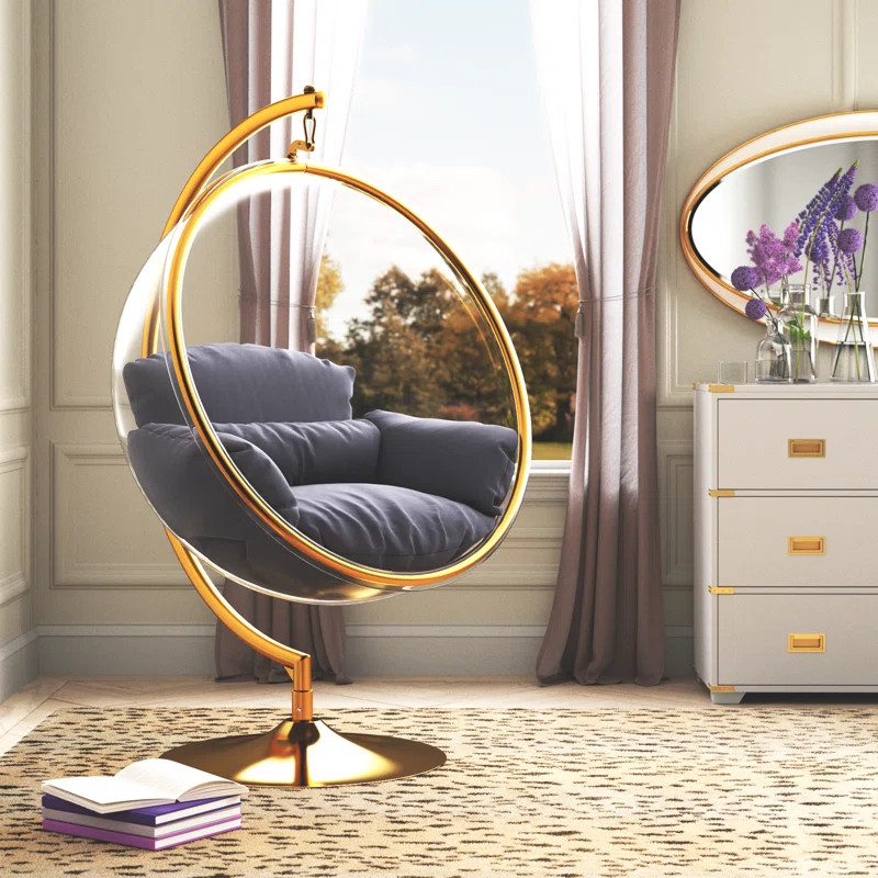 Luna Acrylic Bubble Accent Swing Chair with Stand | Wayfair North America