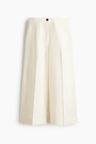 H & M - Ankle-Length Linen-Blend Pants - Cream | H&M (US + CA)