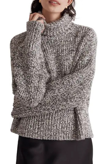 Madewell Marl Wide Rib Turtleneck Sweater in Marled Cookies And Cream at Nordstrom Rack, Size X-Large | Nordstrom Rack