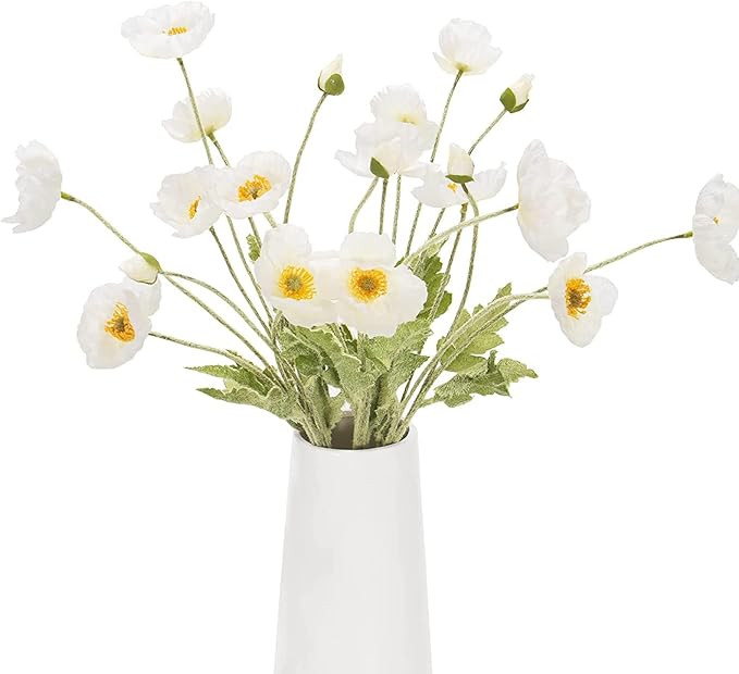 Artificial Flowers Poppy Silk Flowers with Stems, Faux Poppy Flowers Real Touch Decor Plants Real... | Amazon (CA)