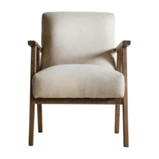 Gallery Interiors Neyland Occasional Chair in Natural Linen | Olivia's