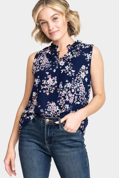 Respect the Ruffle Sleeveless Blouse | Gibson