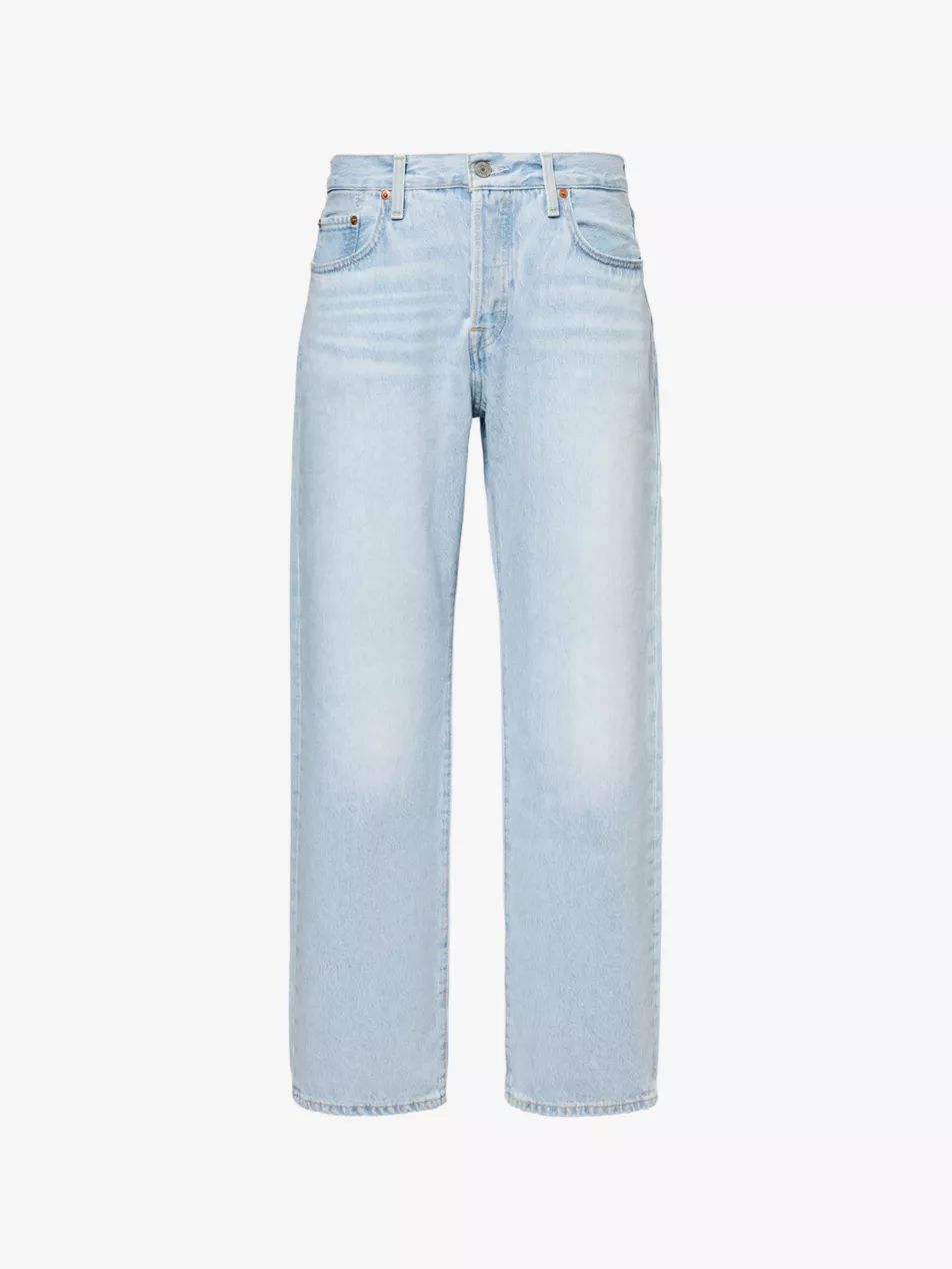 501 '90s brand-patch straight-leg mid-rise denim jeans | Selfridges