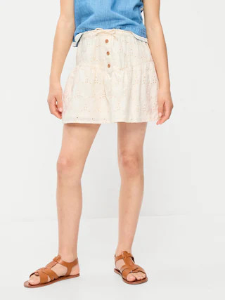 Textured Eyelet Buttoned Skirt for Girls | Old Navy (US)