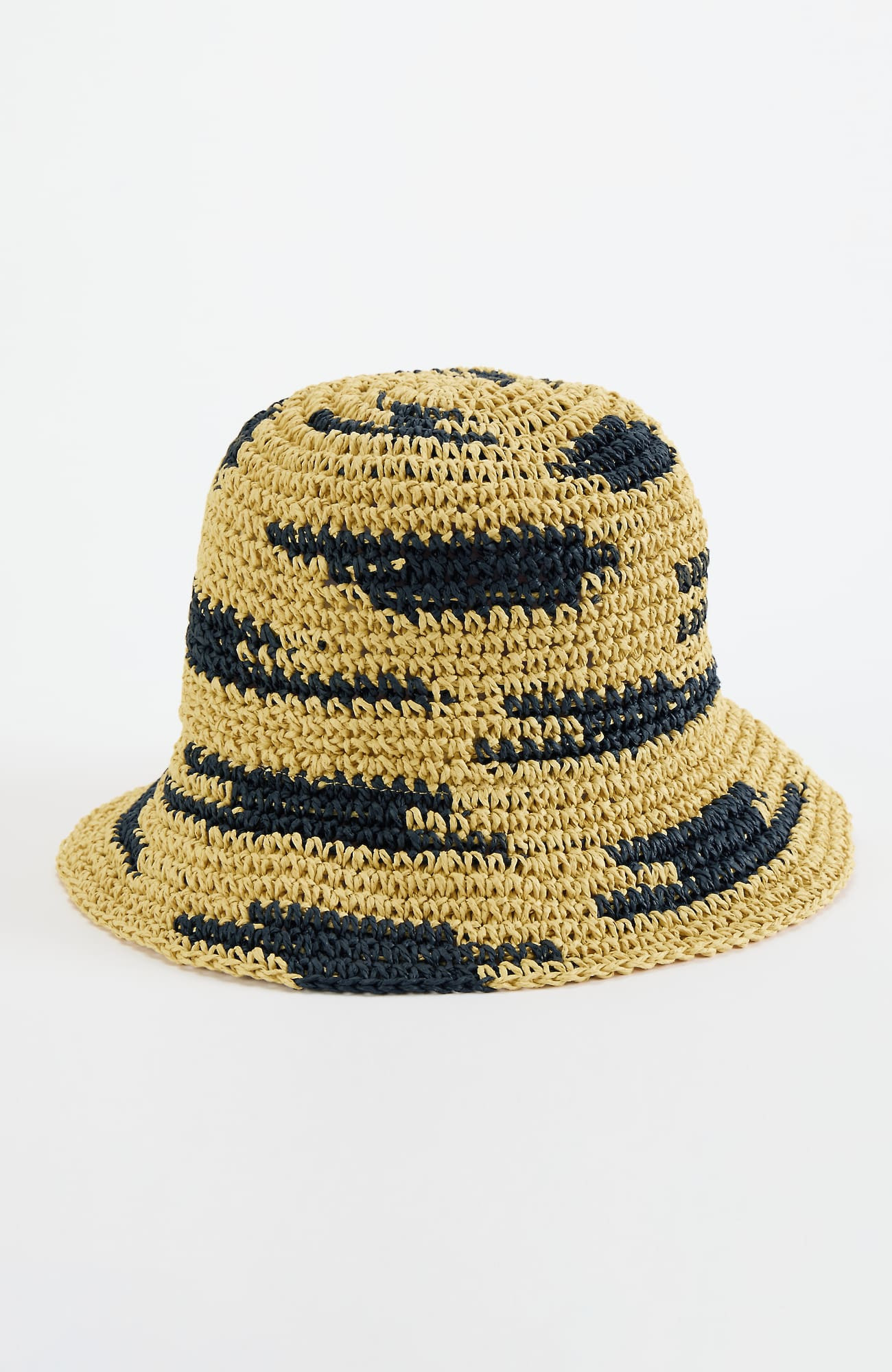 Women's Textured Straw Bucket Hat (Black/Natural) J. Jill | J. Jill