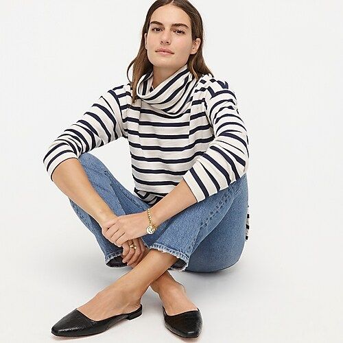 Vintage cotton terry turtleneck in stripe | J.Crew US