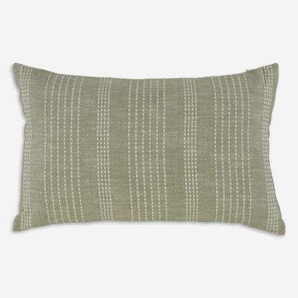 Green & White Striped Cushion 35x55cm | TK Maxx