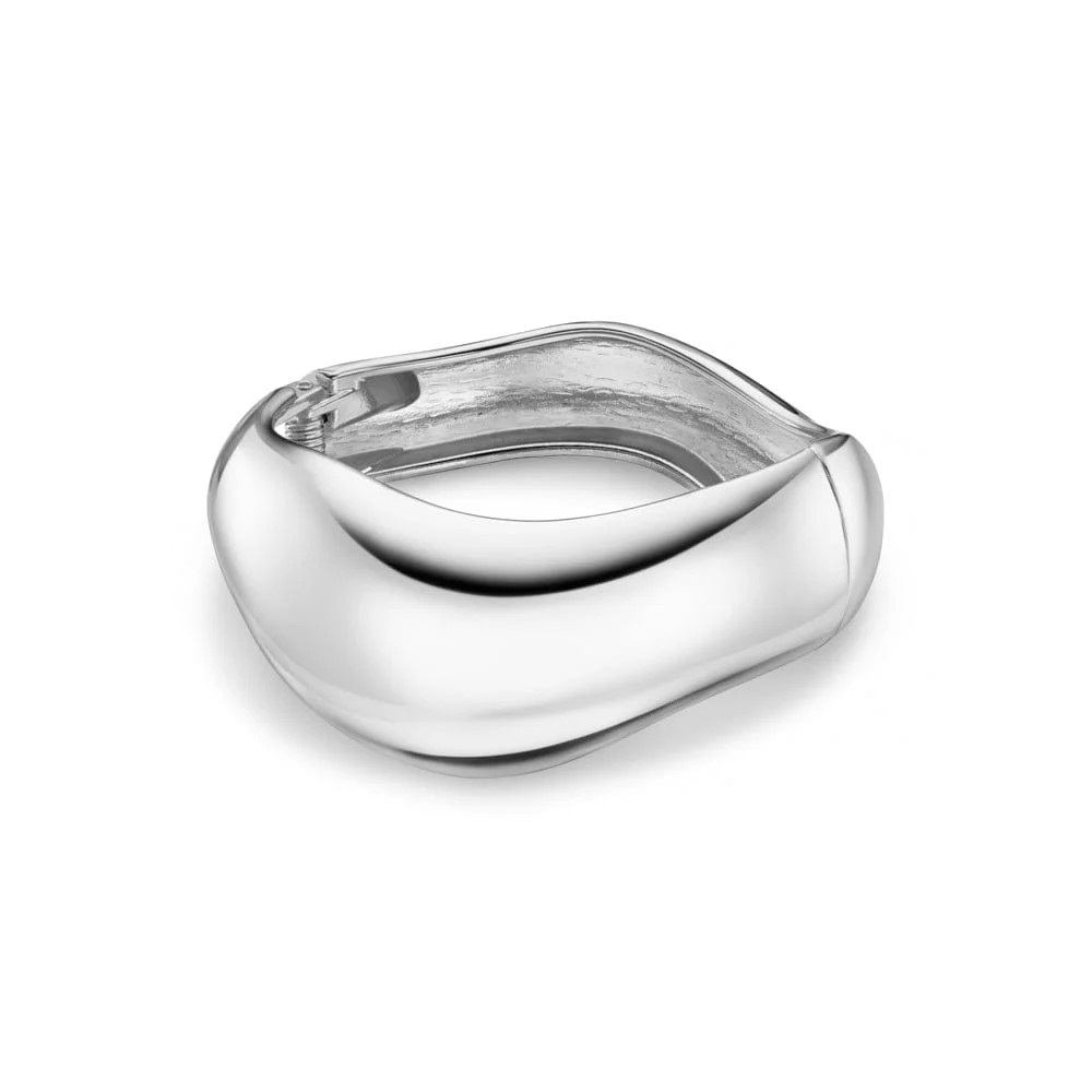 Statement Wave Bangle Silver | Orelia