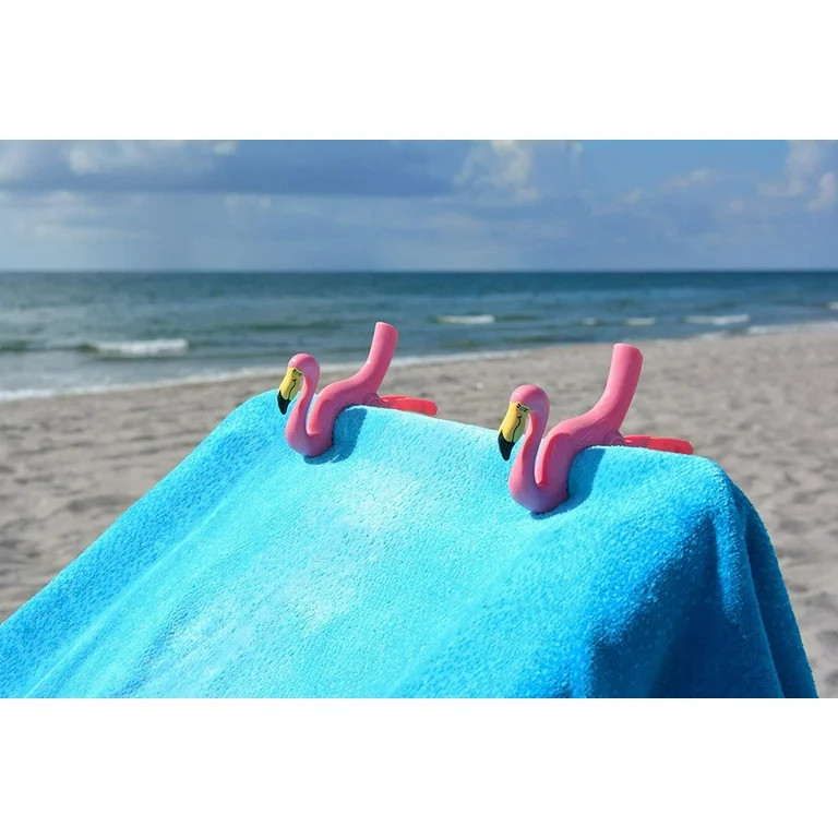 Flamingo Beach Towel Clips Jumbo Size for Beach Chair, Cruise Beach Patio, Pool Accessories for C... | Walmart (US)