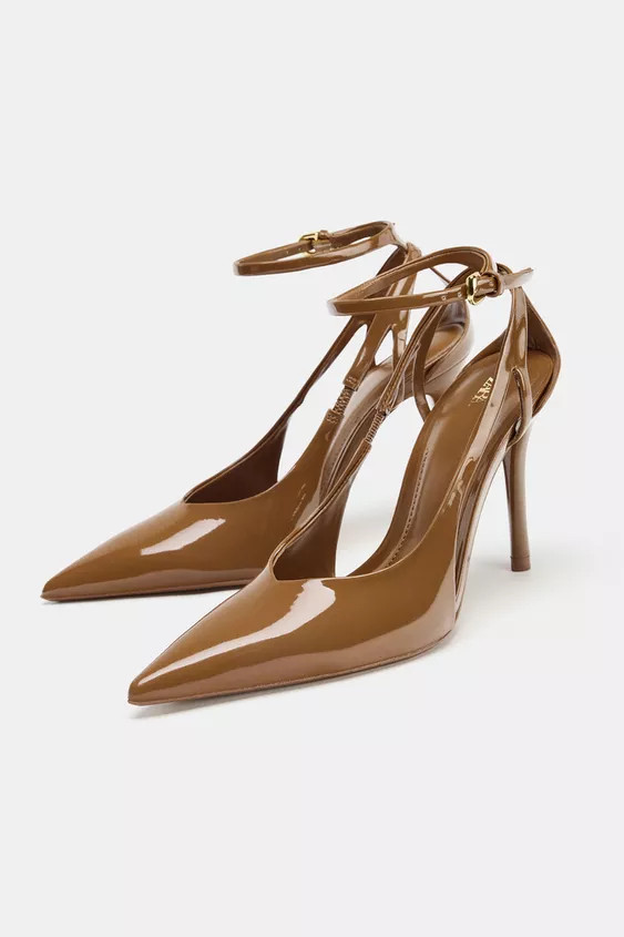 FAUX PATENT HIGH HEEL SHOES | Zara UK