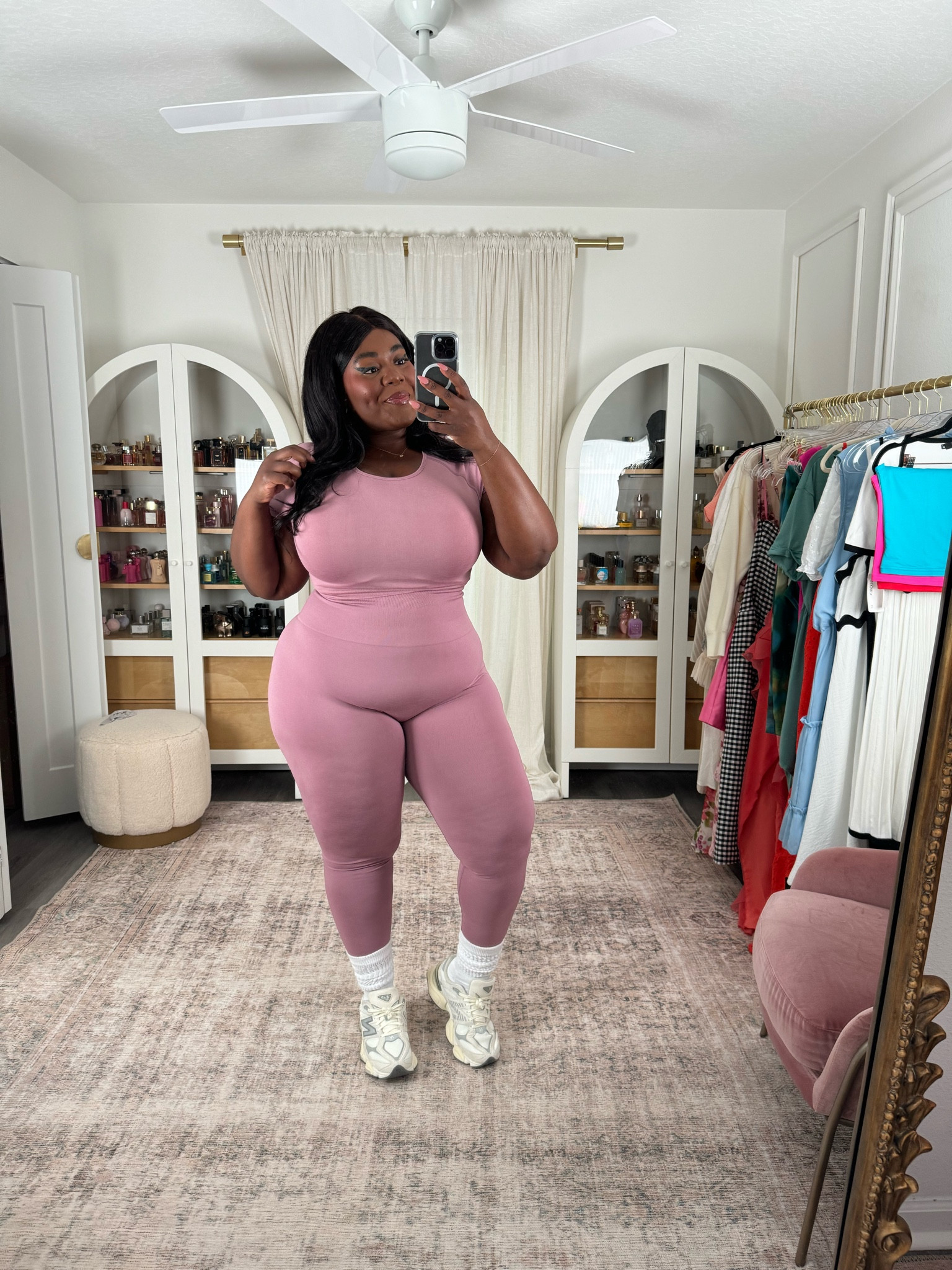 Obsessed with this pink color! I cannot wait to wear this for my next workout. 

This Amazon set is under $20! They are currently $14 during Prime Day. 

Wearing a 2X in both top and bottom. The bottoms did a run a bit big on me so I would recommend sizing down to a XXL

#LTKActive #LTKFitness #LTKPlusSize