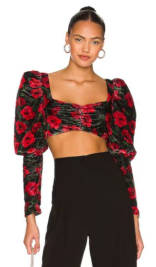 Jackie Cropped Top in French Rose Floral | Revolve Clothing (Global)