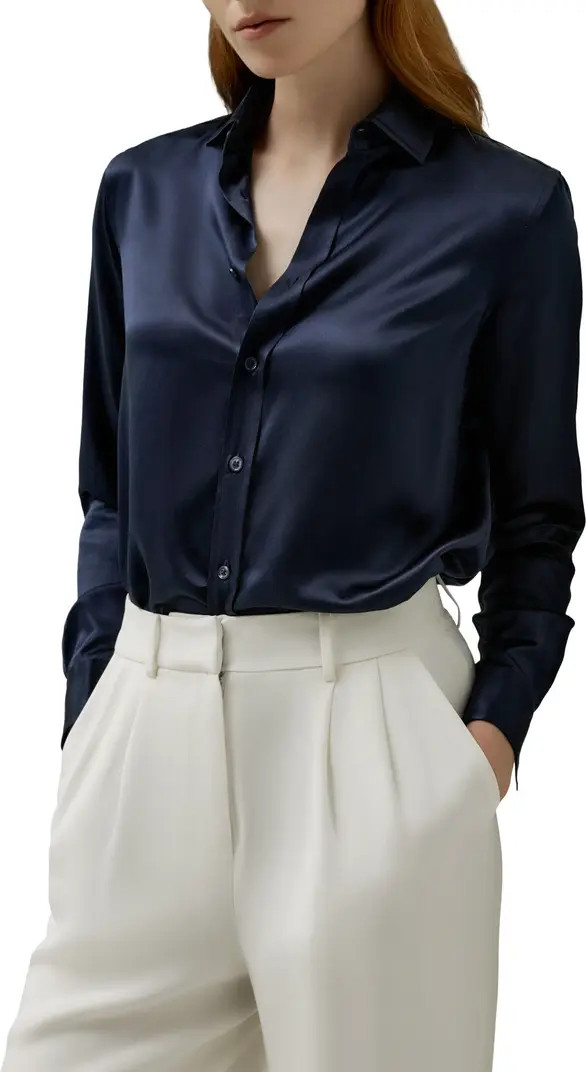 Tailored Button Down Silk Shirt | Nordstrom