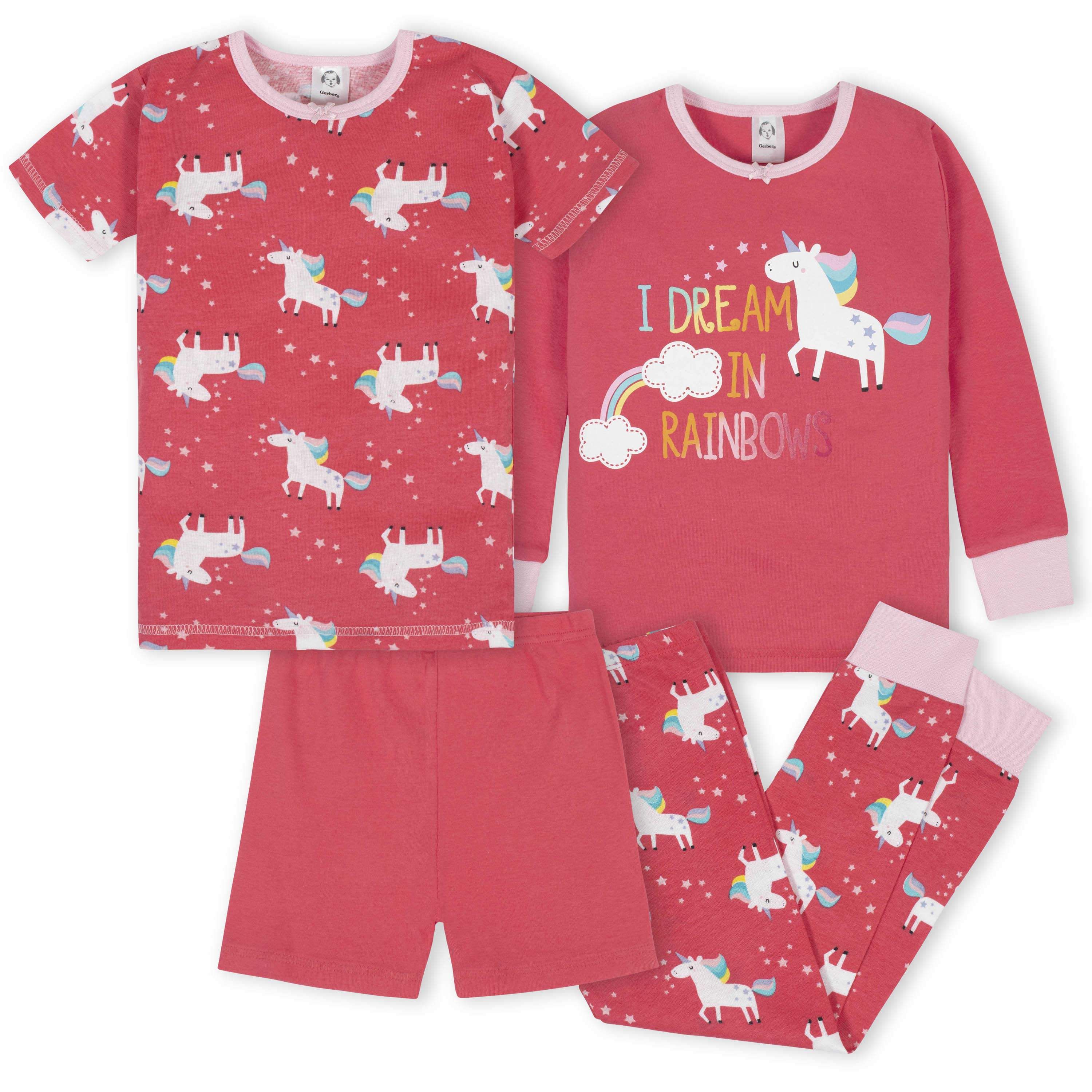 4-Piece Girls Unicorn Pajama Set | Gerber Childrenswear