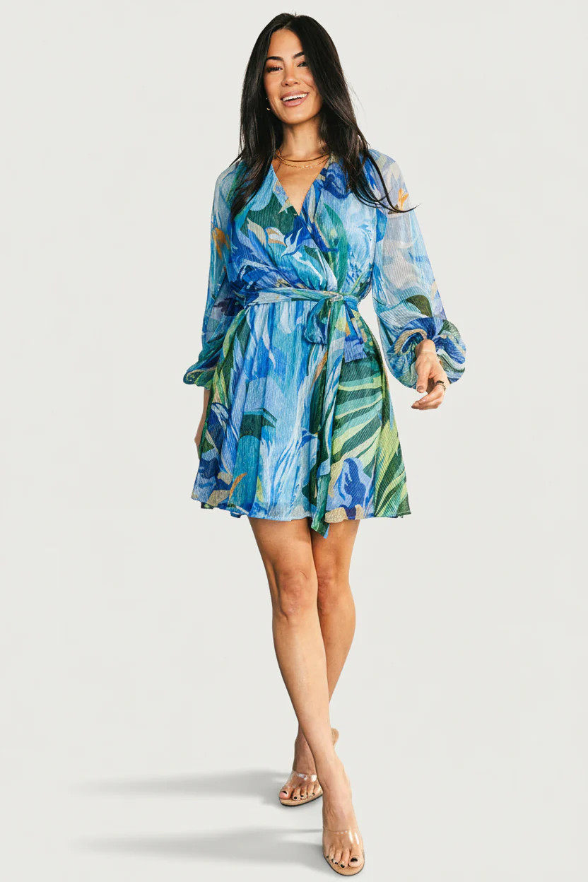 Rev Mini Dress — Cobalt Multi, Pleated Mini | Baltic Born | Baltic Born