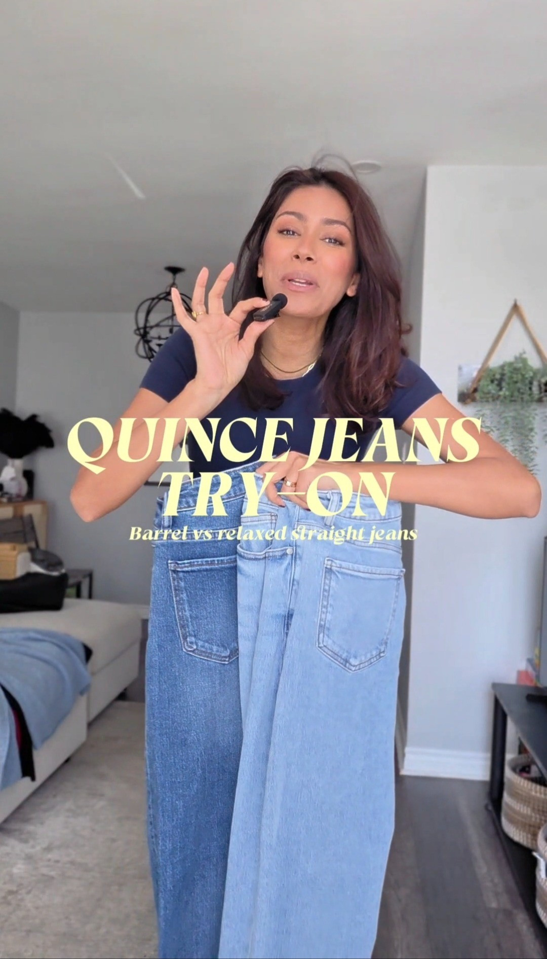 Quince jeans comparison. Barrel vs straight. 

#LTKcanada #LTKsummer #LTKjeans
