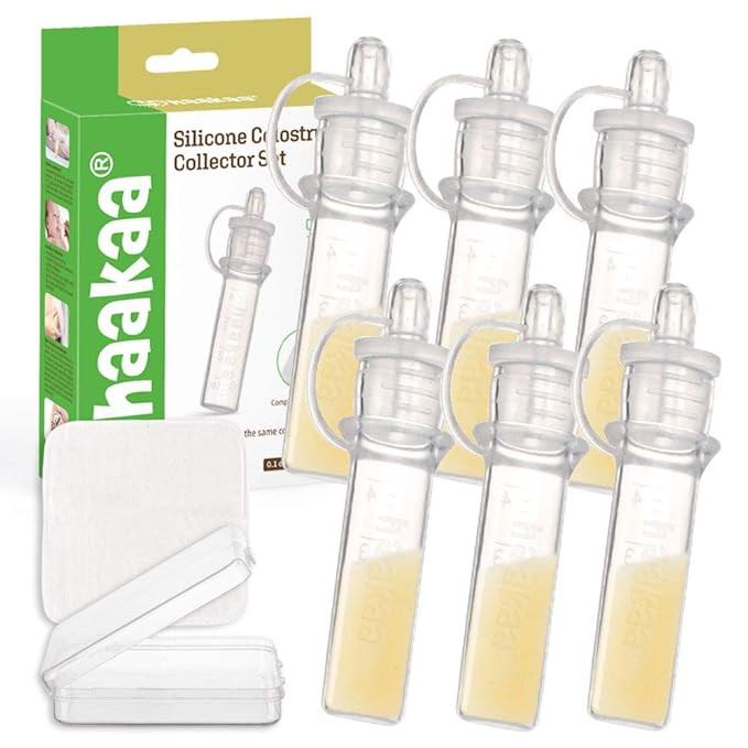 haakaa Colostrum Collector Set Includes a Portable Case and a White Cotton Cloth Wipe for Breastf... | Amazon (US)