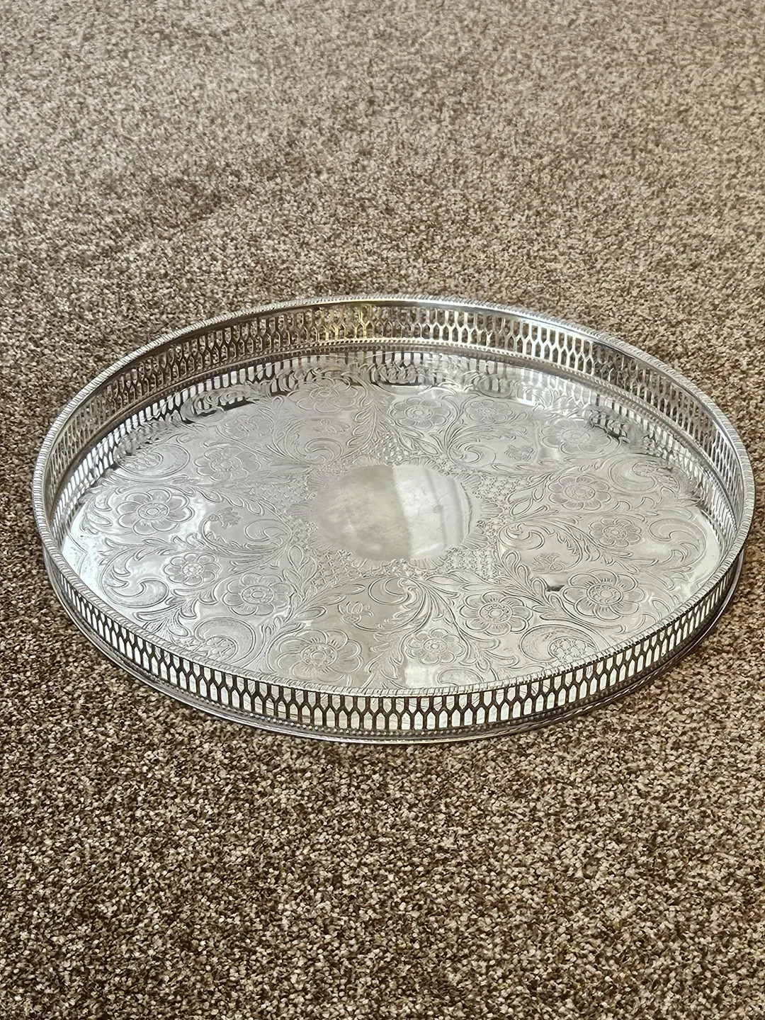 Vintage Viners of Sheffield “Alpha Plate” Silver-Plated Tray – 31 cm – Mid-Century | Etsy (US)