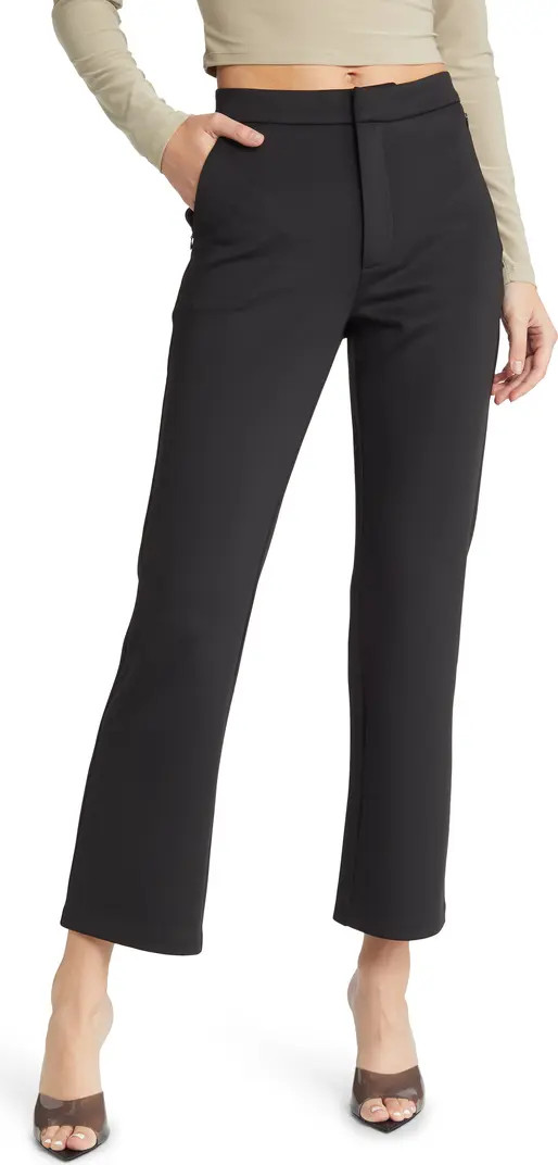 Good American Shiny Crop Scuba Knit Trousers | Nordstrom | Nordstrom