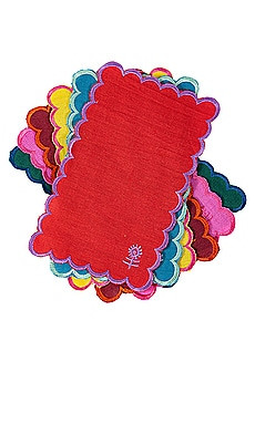 Furbish Studio Rainbow Icon Linen Cocktail Napkin Set of 6 in Rainbow from Revolve.com | Revolve Clothing (Global)