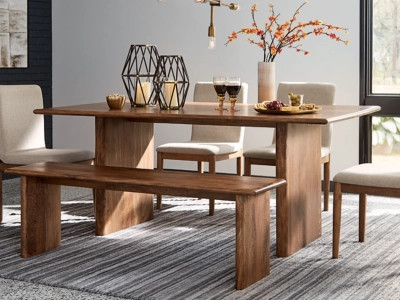 Isanti Dining Table, Light Brown, Wood | Ashley Homestore