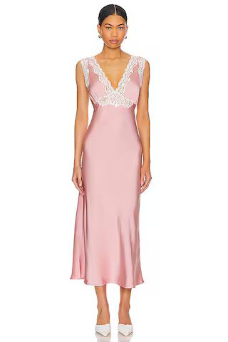 Lovers and Friends Jordan Midi Dress in Baby Pink from Revolve.com | Revolve Clothing (Global)