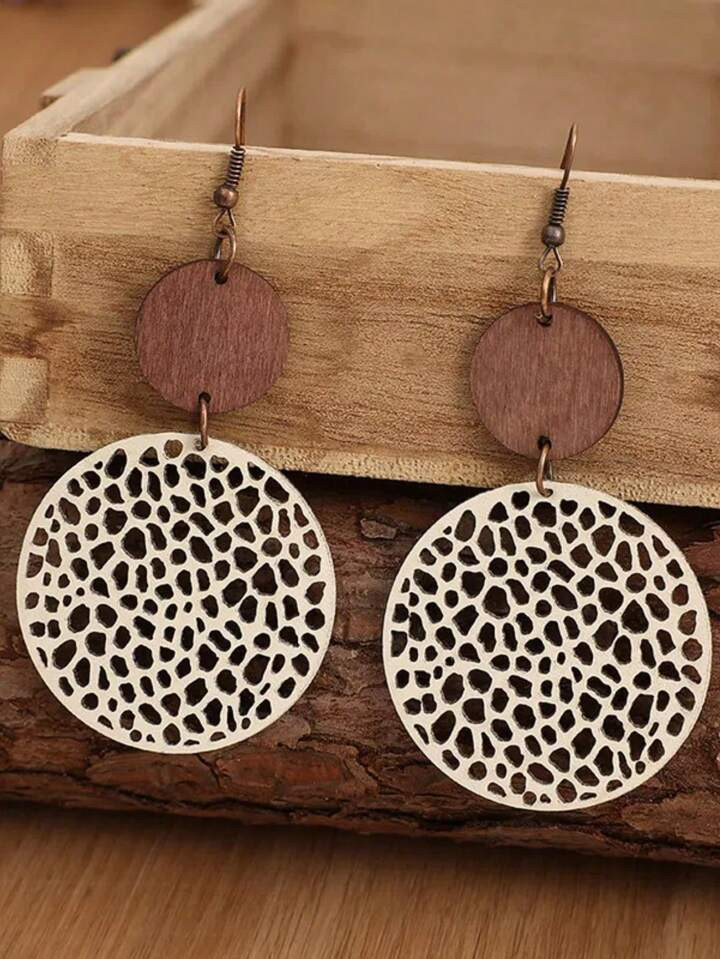 Hollow Out Round Decor Drop Earrings | SHEIN USA | SHEIN