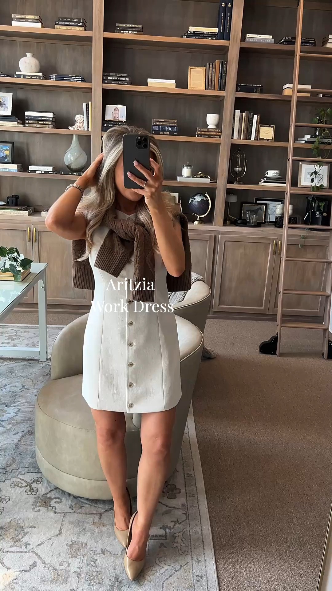 The elegance of this dress is to die for ☕️🥹 
This work dress is perfect for transitioning into fall at the office! Also super cute for multiple different occasions. 

Wearing size 6! 

Business casual, business casual workwear, fall dress, fall outfits for work @Aritzia

#LTKootd #LTKWorkwear