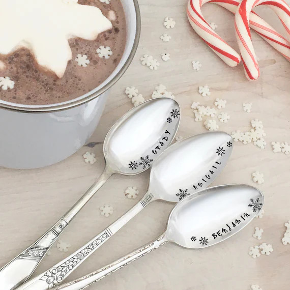 Personalized Cocoa Spoons  Hot Chocolate Bar Family Gift - Etsy | Etsy (US)