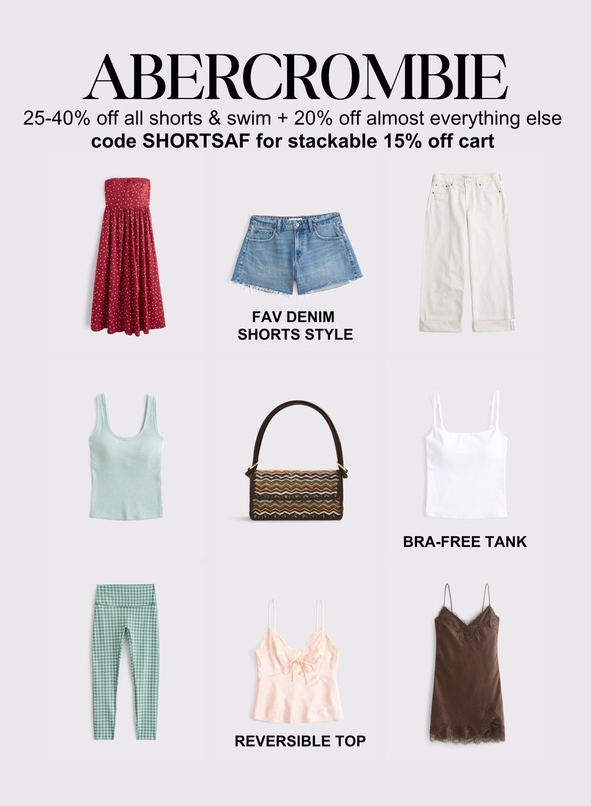 [5/7/26] @abercrombie sale 25-40% all shorts & swim code SHORTSAF | linking what’s in my cart | Currently 21 weeks pregnant wearing size 28/29 in bottoms + M/L in most abercrombie styles.

[*Offer valid online only 5/7/2026-5/11/2026 in US/CA. Excludes clearance. Online price reflects discount. Offer valid online only 5/7/2026-5/11/2026 in US/CA. Exclusions apply as indicated. Online price reflects discount. Use code SHORTSAF to get an additional 15% off almost everything in stores and online at checkout from 5/7/26-5/11/26 in US/CA. Exclusions apply. See details online.]

#LTKSaleAlert #LTKPetite #LTKBump