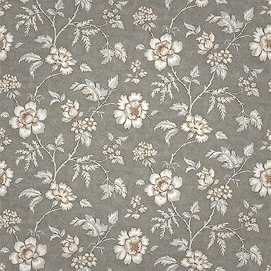 KAMTAIVOY Peel and Stick Wallpaper White/Gray Floral Contact Paper Removable Self-Adhesive Waterp... | Amazon (US)
