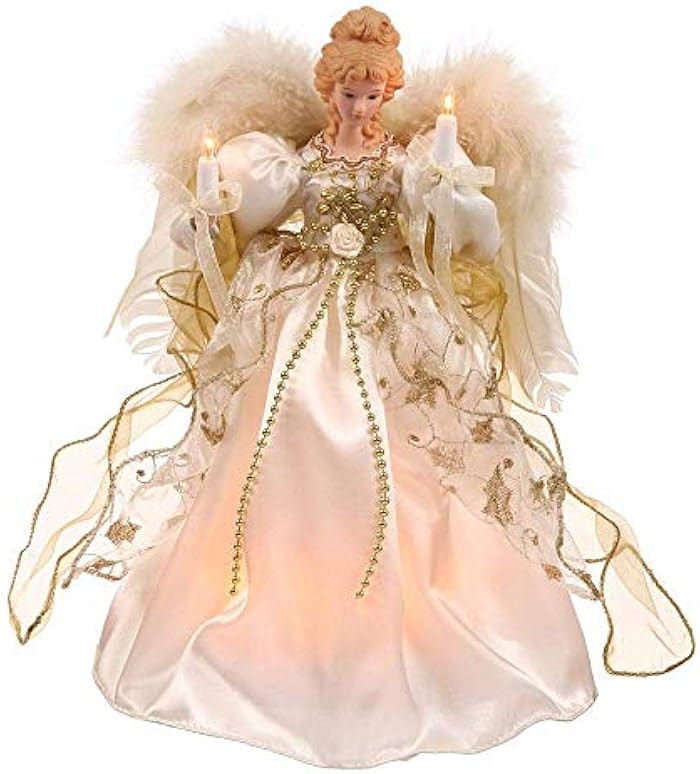 Vickerman 12" White & Gold Lighted Angel Tree Topper | Amazon (US)