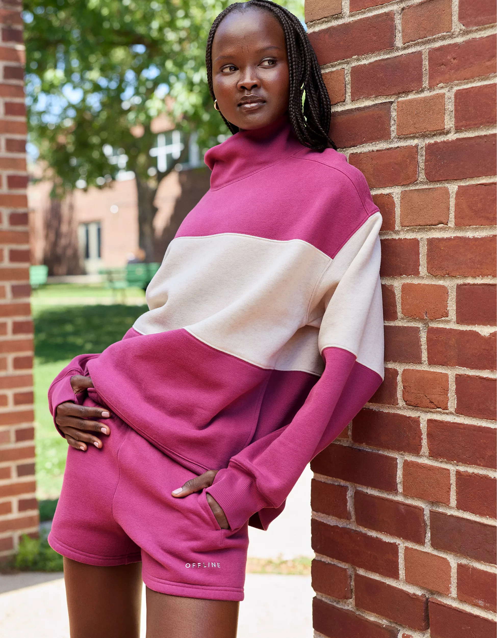 OFFLINE By Aerie Cloud Fleece Oversized Mockneck Sweatshirt | Aerie
