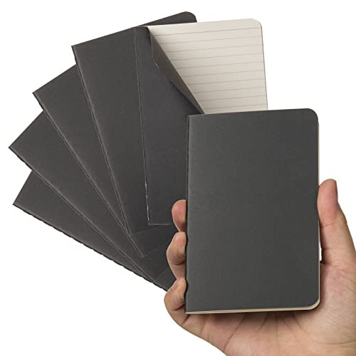 TWONE Pocket Notebook, 6 Pack Softcover Mini Notebooks 3.5" x 5.5" Black Notebook Small Memo Notepad for Men Women Kids Traveler Author, 30 Sheets,60 Lined Pages | Amazon (US)
