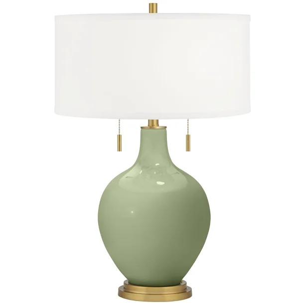 Color + Plus Majolica Green Toby Brass Accents Table Lamp - Walmart.com | Walmart (US)