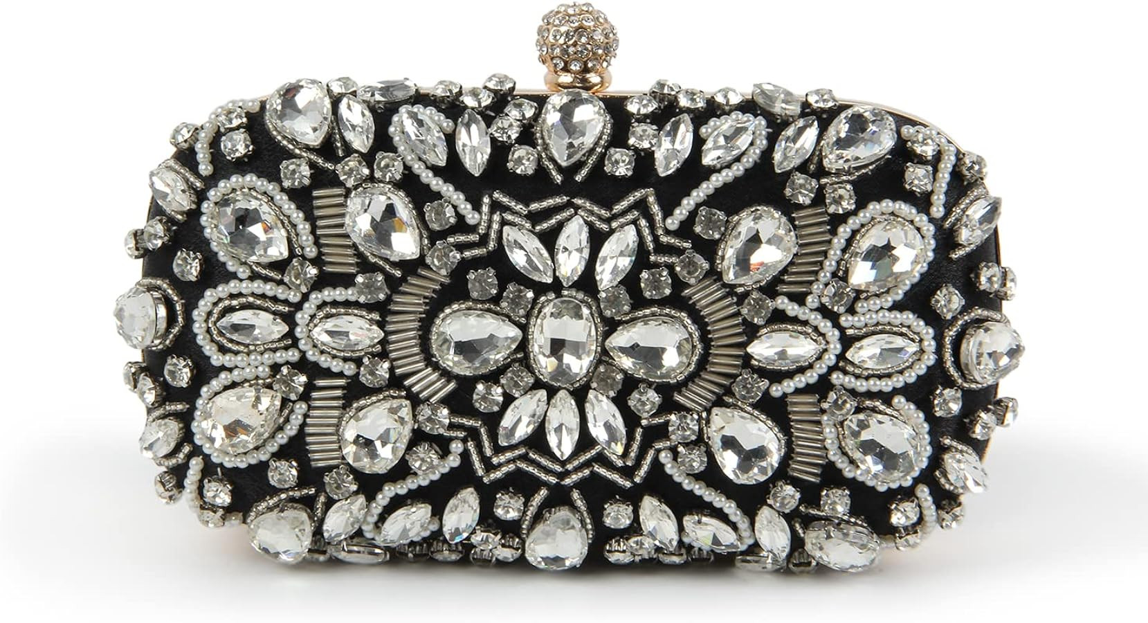 KUANG! Women Beaded Clutch Evening Bag Fashion Rhinestone Diamond Wedding Handbag Bridal Purse fo... | Amazon (US)