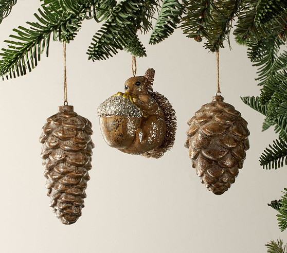 Shatterproof Mercury Woodland Ornaments, Set of 3 | Pottery Barn Kids