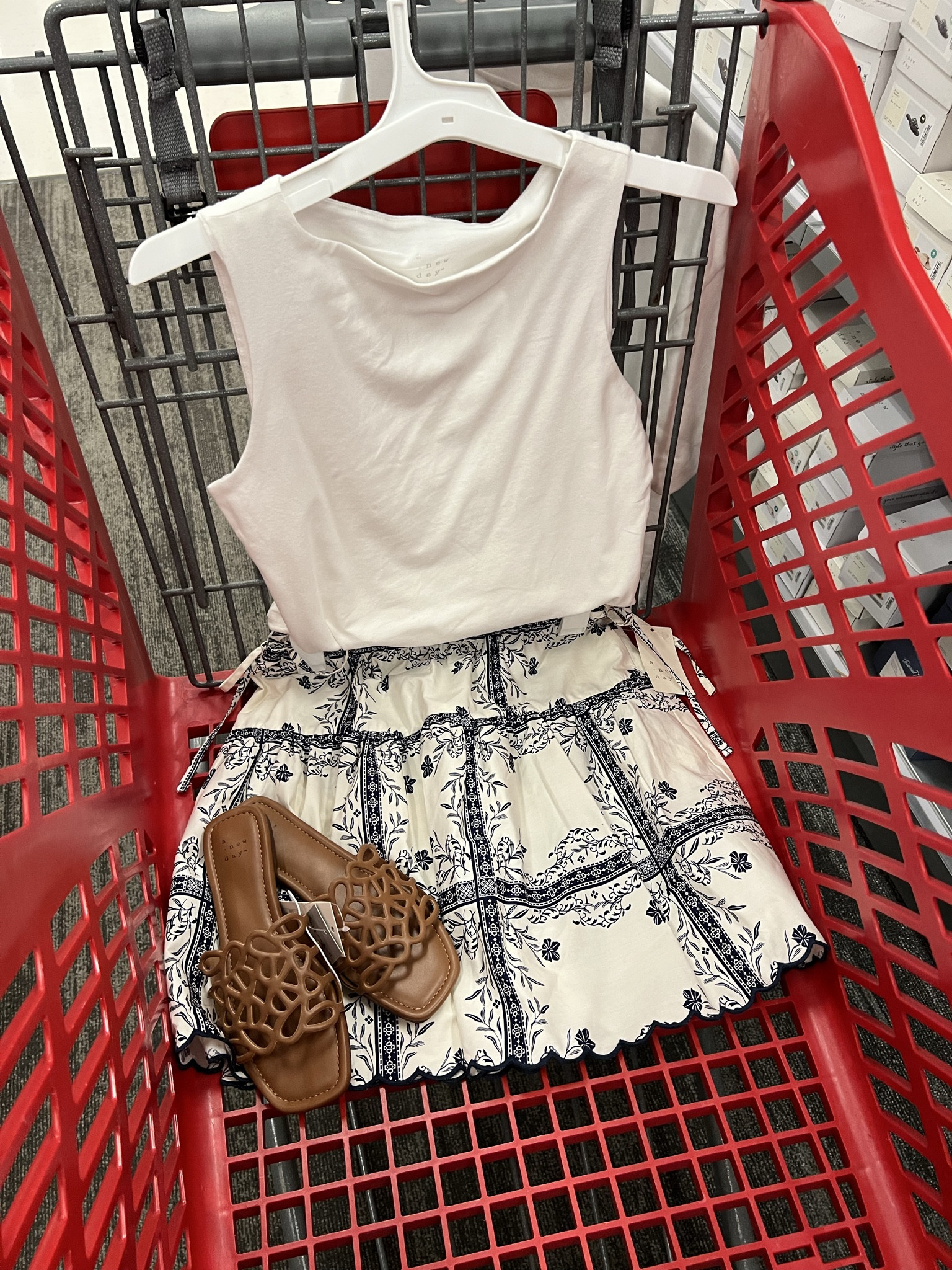 Target outfit idea with this high neck tank top and mini skirt. #targetstyle